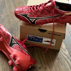 Mizuno Red and Black Soccer Cleats